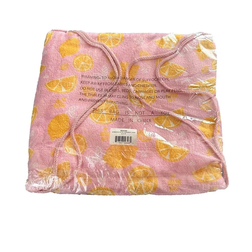 Pink and Yellow Citrus Print Towel